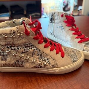 Vintage Havana Red and Cream Snakeskin Sneakers